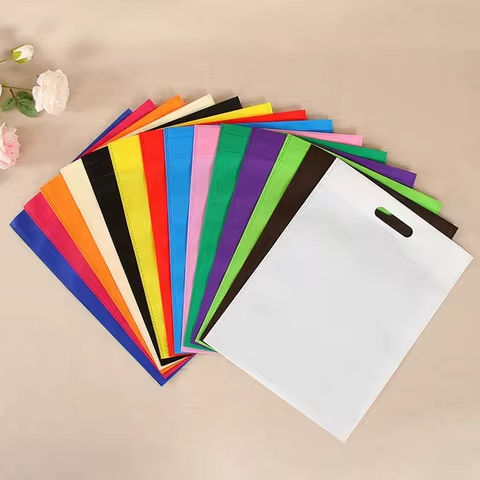 10/20PC Nonwoven Tote Storage Bag Eco Reusable Customized Cloth Tote Bag Gift Bag Shopping Bag Shoe Packaging Bag with Handle https://tinyurl.com/22bdhhm5