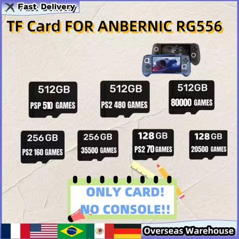 FOR ANBERNIC RG556 TF Card Retro Games Memory Card 80K Games 512G Plug&play Portable PS2 Handheld Game Console Pre-install Gifts https://tinyurl.com/26ymks55