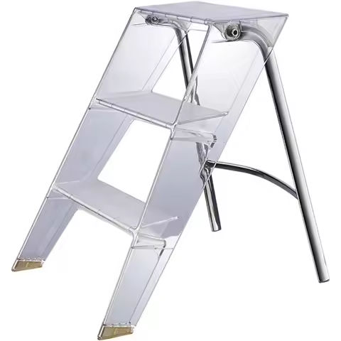 Household Solid Wood Folding Ladder Folding Chair Thickened Climbing Wooden Step Stool (Natural Wood Color) https://tinyurl.com/2ans475a