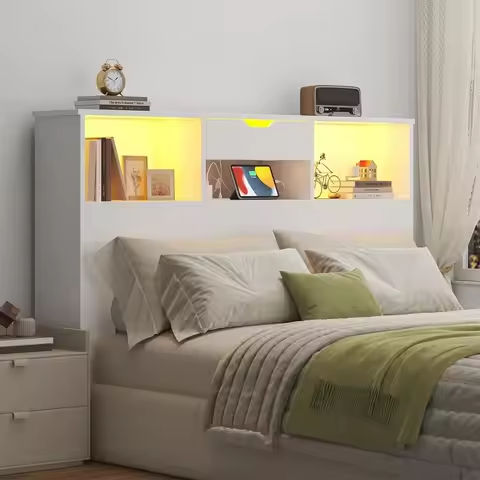 Lily Tufted Linen Fabric Upholstered King Headboard in Navy https://tinyurl.com/2yufqgvx