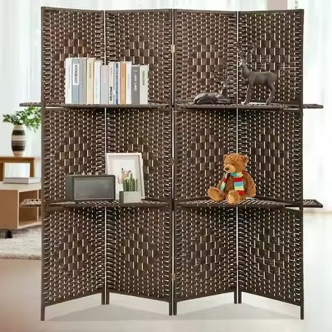 Woven Fiber Room Divider – 4-Panel Portable Lightweight Freestanding Indoor Foldable Decorative Partition, Screen Separato https://tinyurl.com/24ape3xv