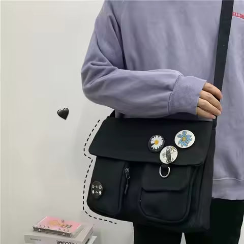 2023 Canvas Crossbody Bags Youth Fashion Casual Large Capacity Ladies Shoulder Bag Solid Color Women Messenger Bag with Pendant https://tinyurl.com/22wrenh4