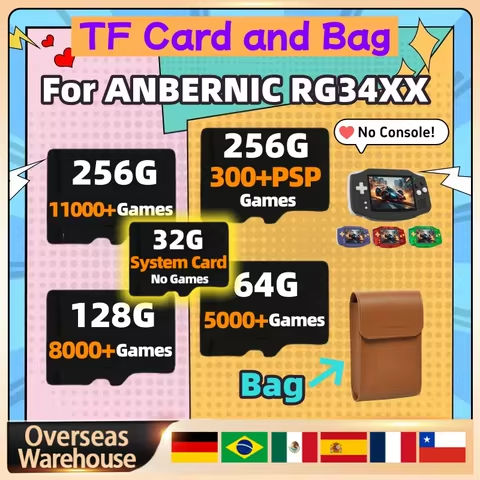 For ANBERNIC RG34XX TF Card Memory Card Preloaded Games  256G 300+ PSP Games Video Game Console Pre-install Retro Games Gifts https://tinyurl.com/2434scnd