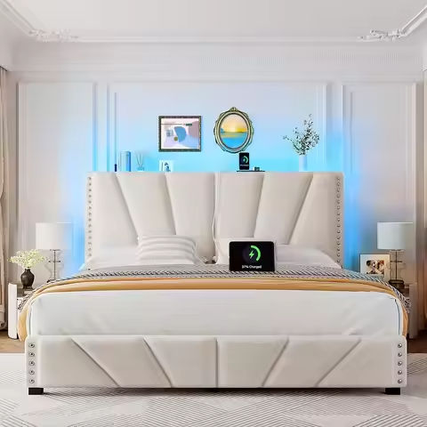 Bed Frame King Size Lift Up Storage , Platform Bed Frame Lifting Storage & Charging Station, No Spring Box Needed/Noise Free https://tinyurl.com/265yg8lu