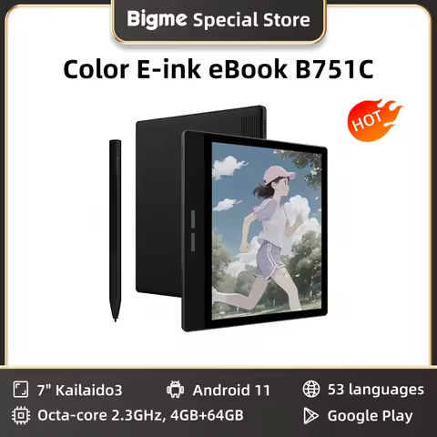 BIGME B751C 7″ Color E Ink e-Book Reader, Android 11 open system E-Reader, 4+64GB with Google Play, Portable eBook Tablet https://tinyurl.com/23cfvpyx