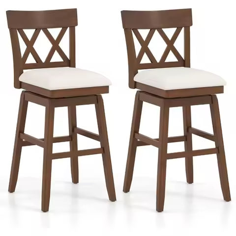 Mid Century Modern Bar Stools Set of 2, 26.5″ Counter Stools with Back, Linen Upholstered Barstools with Solid Wood Legs Bar https://tinyurl.com/24uewsud
