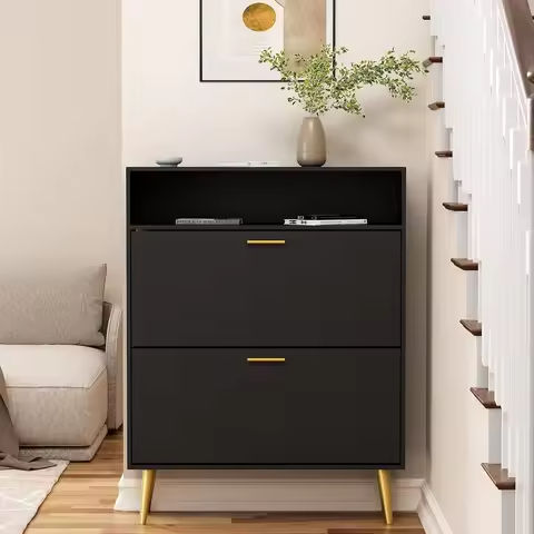Tall Shoe Storage Cabinet with Acrylic Doors and LED Lights, 8-Tier Entryway Shoe Organizer Rack with Adjustable Shelves https://tinyurl.com/27wul4cd