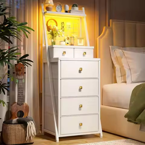 Dresser with 4 Drawers, Storage Tower, Organizer Unit, Fabric Dresser for Bedroom, Hallway, Entryway, Closets, Vintage Furniture https://tinyurl.com/28a95hv7