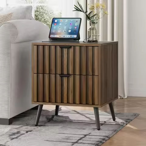 Nightstands Set of 2 with Charging Station, End Tables with U-S-B Ports and Power Outlets, Narrow Bedside Table Set of 2 https://tinyurl.com/2brkghq2