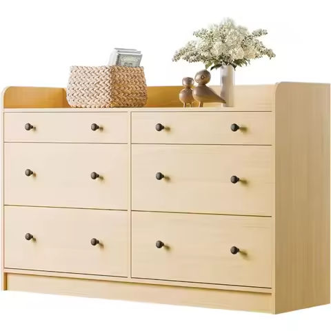 49.2″ W White Dresser for Bedroom with Hanging Rack, 6 Drawers Dresser with LED Lights   Charging Station https://tinyurl.com/237rfonk