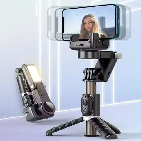 Gimbal Stabilizer Selfie Stick Tripod Gimbal 360 Rotation Following Shooting Mode with Light For iPhone Xiaomi Andriod phone https://tinyurl.com/2yvd4vmh