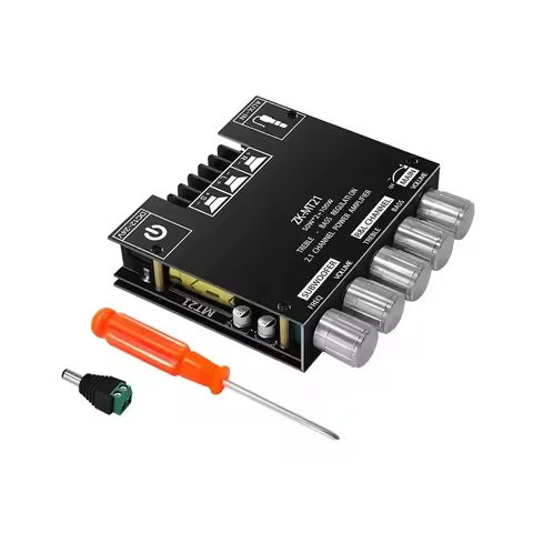 2*50W Bluetooth 5.0 Power Amplifier Class D Audio 10W~100W HiFi Stereo Wireless Music Player Mini USB Sound Card App Digital AMP https://tinyurl.com/2yquhfo6