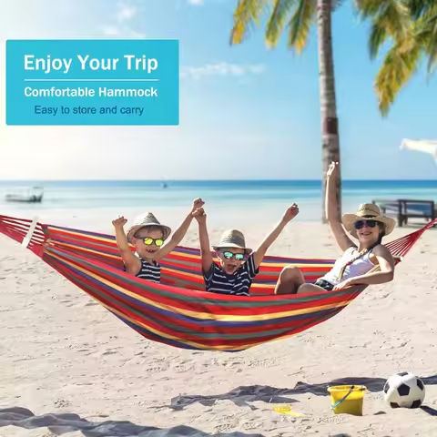 Portable Mosquito Net Nylon Camping Hammock with Waterproof Rain Fly Canopy Tarp  for Outdoor Hanging Bed Sleeping https://tinyurl.com/2y792thm