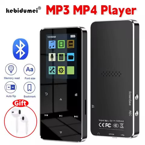 TFT MP4 Player 1.8 Inch Walkman Touch Screen MP3 Bluetooth Music Player USB2.0 3.5mm AUX FM Radio Built-in E-book Voice Recorder https://tinyurl.com/2yr7e4x2