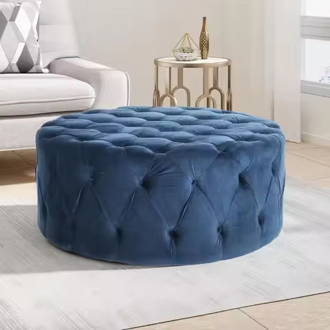 43.8″ Boucle Storage Ottoman Bench, 300 Lb Capacity, Upholstered, Safety Hinge, Flip-Top Oval Foot Rest With Wood Legs https://tinyurl.com/22czrba7