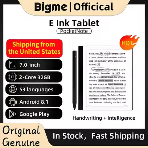 Bigme pocketNote ebook reader, 7” e-ink screen electronic book, Android system,support google play, Eink screen ebook tablet https://tinyurl.com/29p3n5ca