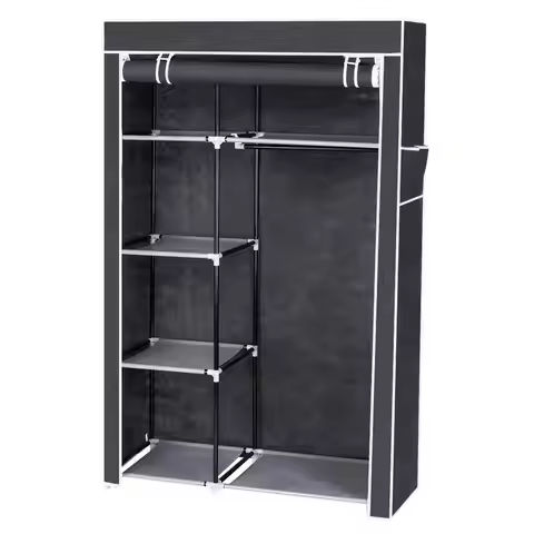 Closet Wardrobe, Portable Closet for Bedroom, Clothes Rail with Non-Woven Fabric Cover, Clothes Storage https://tinyurl.com/28npf9v8