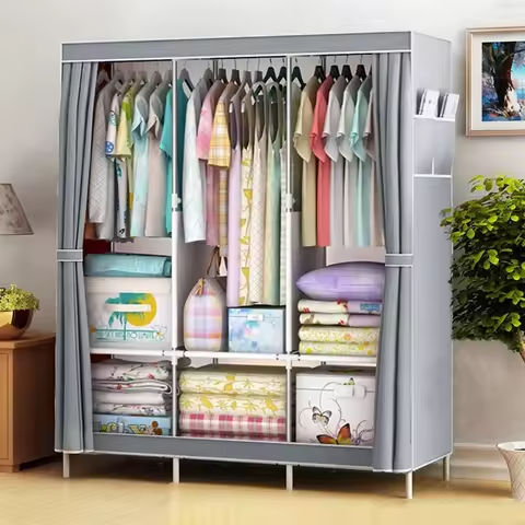 69″ Portable Clothes Closet Wardrobe Storage Organizer with Non-Woven Fabric Quick and Easy to Assemble Extra Strong and Durable https://tinyurl.com/26kxuojk