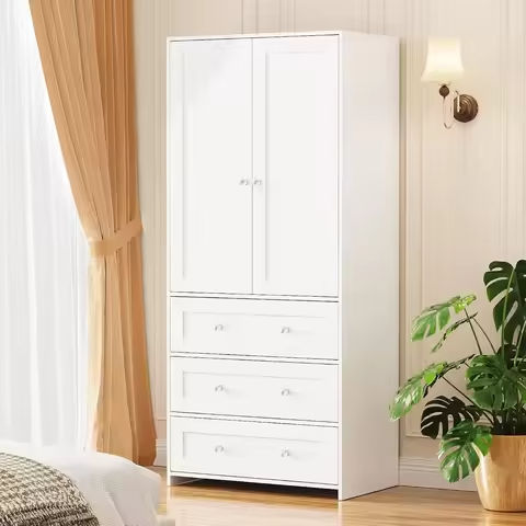 Wardrobe with 4 Drawers and 3 Shelves Natural https://tinyurl.com/29tjzgsx