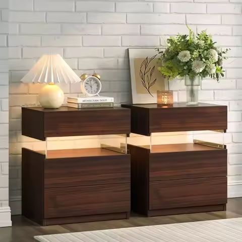Nightstand with Wireless Charging & 3 Drawers Bedroom End Table Storage Cabinet https://tinyurl.com/2yb7kowo