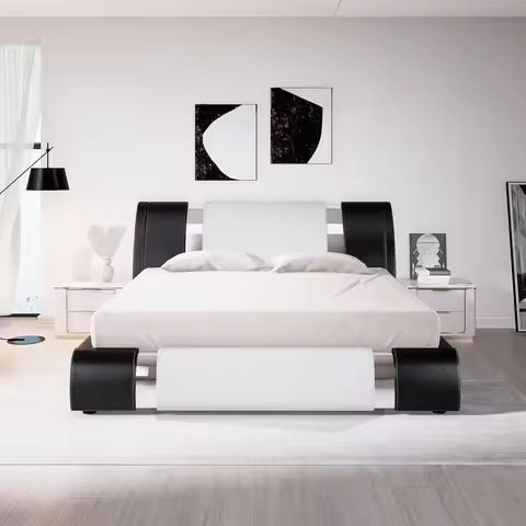 Twin Size Solid Wood Platform Bed Frame, Single Bed with Headboard,  Wood Slat Support Mattress Foundation, White https://tinyurl.com/2ywhw35t
