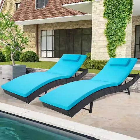 79x26in Acacia Wood Chaise Lounge Chair Recliner, Outdoor Furniture for Patio, Poolside w/Slide-Out Side Table https://tinyurl.com/2y76b6ow