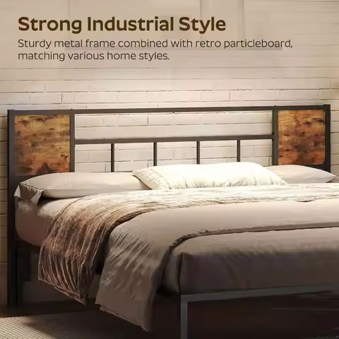 Queen Size Headboard with 2-Tier Open Space and Hidden Storage, Upholstered Headboard with Charging Station, Height Adjustable https://tinyurl.com/2atleops