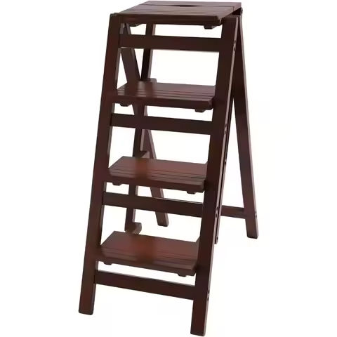 3 Step Ladder Folding Portable Wooden Step Stool 220lbs Lightweight Ladder Chair Step Stool Metal Hinges And Anti-Slip Stripes https://tinyurl.com/2b4wy5r7