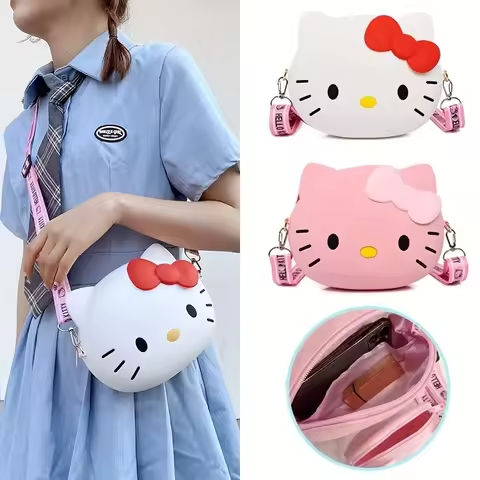 12Cm/20Cm Hello Kitty Crossbody Bag For Women Kawaii Messenger Bag Travel 3D Shoulder Bag Small Purse Phone Bag For Girls Gift https://tinyurl.com/2yc2gsgc