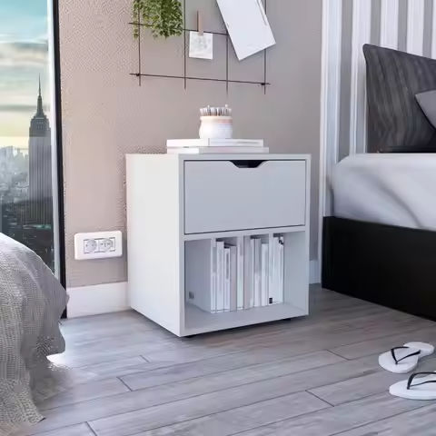 Drawer Nightstand Bedside Table Bedroom Nightstand with 1/3 Drawer Retro Style Home Storage Cabinet Bedroom Furniture Nightstand https://tinyurl.com/233deajp