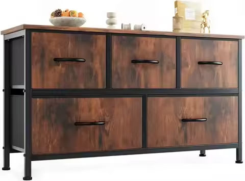 Vabches 4 Drawer Dresser for Bedroom Wood Dresser with Power Outlet&Metal Handles Chest of Drawers Storage Organizer for Hallway https://tinyurl.com/26695ohk
