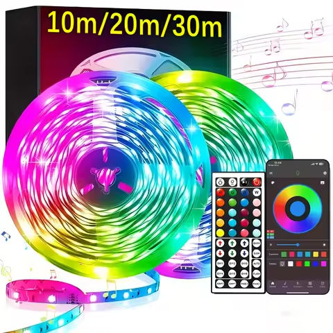 10m 20m Led Strip Lights with 44 Key Remote Control RGB Tape Led Wall Room for Home Bedroom Party Decor TV Backlight https://tinyurl.com/27s27dka