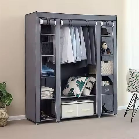 Wardrobe Closet with Drawer, Armoires and Wardrobes with Shelves and Hanging Rail,Freestanding Wooden Wardrobe Cabinet https://tinyurl.com/2c8tfkcn