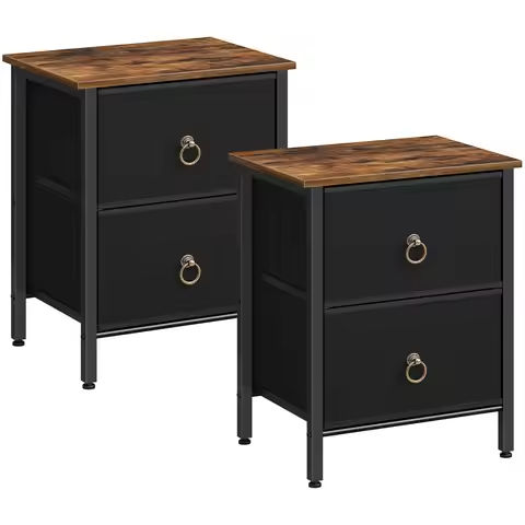 Night Stand Set 2 LED Nightstands for Bedroom Set of 2 Modern Bedside Table with 3 Drawers End Side Table https://tinyurl.com/23plea59