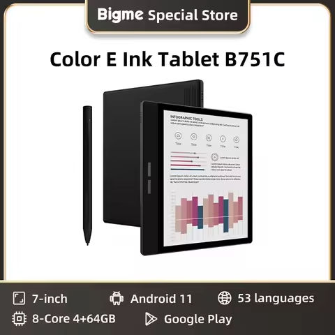 BIGME B751C Ebook Reader, 7 inch Color E-ink Screen Tablet, Portable Electronic Book ereader, Android 11 OS, support Google Play https://tinyurl.com/2cwxkjfl