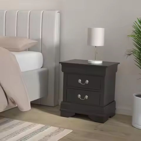 Night Stand Set of 2, Modern Black Nightstand with with Charging Station, Bedside Tables with LED Light and Drawers,Livingroom https://tinyurl.com/2aflc23o