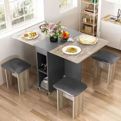 Kitchen Table and Chairs for 4 Dining Room Table Set,Wood Elegant Kitchen Sets for Small Space,Dark Brown https://tinyurl.com/26qroqes