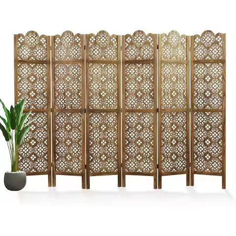 6 Panel Room Divider, Hand-Woven Rattan Folding Privacy Screens with Hinges, Portable Partition Room Dividers, Wooden Freestan https://tinyurl.com/25fyyuzh
