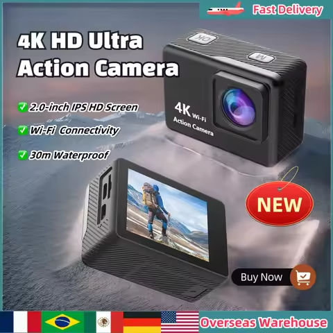 CERASTES Action Camera 4K60FPS WiFi Anti-shake Action Camera With Remote Control Screen Waterproof Sport Camera drive recorder https://tinyurl.com/29v2bgg2