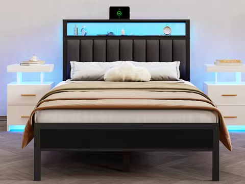 Twin Bed Frame with Headboard & Footboard, Twin Size Sturdy Metal Platform Bed Frame with Iron-Art Sweet Heart, No Box Spring,bl https://tinyurl.com/27vuvgqa