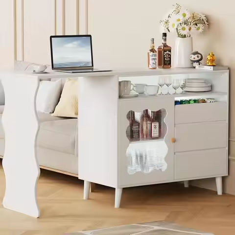 Stylish Bar Table with Dual Tops in White & Gray – 51.2×15.7×47.2 Inches https://tinyurl.com/2b3mbjyk