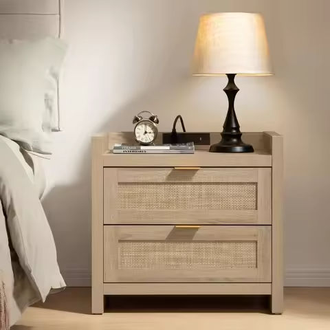 Black Nightstand with Charging Station,LED Smart Nightstand with 3 Hidden Drawer Modern Bedside Table End Side Table Nightstands https://tinyurl.com/27hcuc54