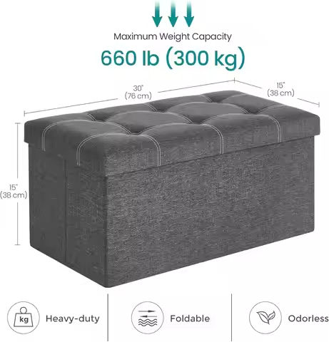 47-Inch Upholstered Ottoman Bench, Ottoman Bench with Caster Wheels, Tufted Ottoman for Living Room, Entryway, or Bedroom https://tinyurl.com/2dkc7shm