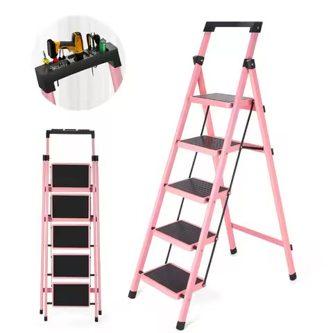 Portable Folding Step Stool Non-slip Step Stool Ladder 220LBS Load 4-Step Ladder https://tinyurl.com/23qba4o9