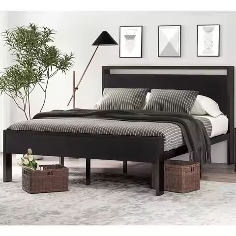 Full/Queen Size Bed Frame with Storage Headboard, Metal Platform Bed Frame with Storage Drawers, LED Lights and Charging Station https://tinyurl.com/25lq8k7x