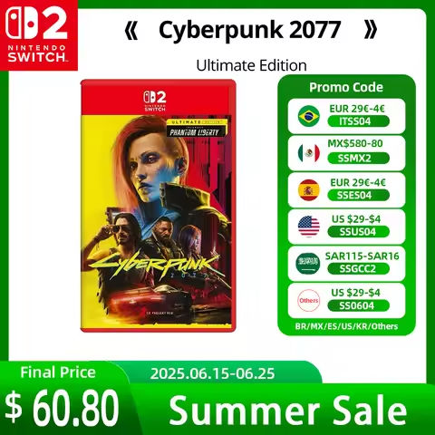 Nintendo Switch 2 Cyberpunk 2077 Ultimate Edition Games Deals 100% Official Physical Game Card Action Genre Game for Switch 2 https://tinyurl.com/25lyjzz5