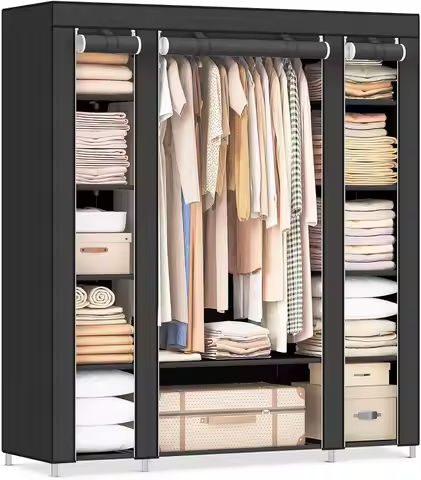 Metal Wardrobe Cabinet with Locking Doors, Metal Storage Armoire Closet for Clothing, 2 Door Woodgrain Locker Cabinet https://tinyurl.com/24n7k5p3