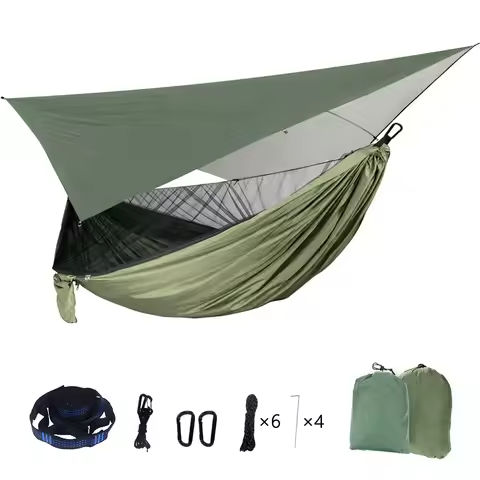 Nylon Mesh Hammock Single Person Hanging Sleeping Bed Swing Outdoor Camping Essentials Hammocks For Outside https://tinyurl.com/2a8bk82s