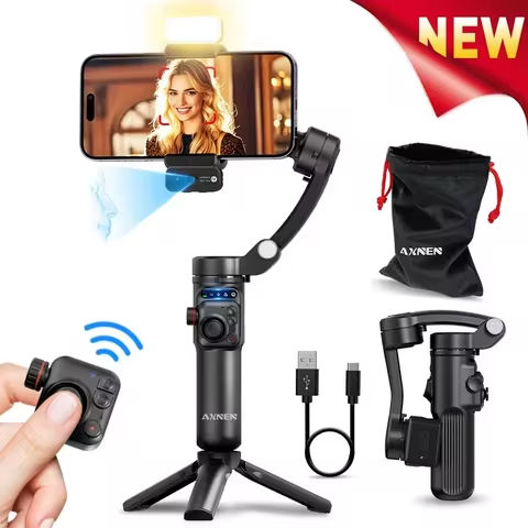 2025 Handheld Gimbal Stabilizer Monopod With Fill Light Shutter for IOS Android Universal Wireless Bluetooth Selfie Stick Tripod https://tinyurl.com/229fna8k
