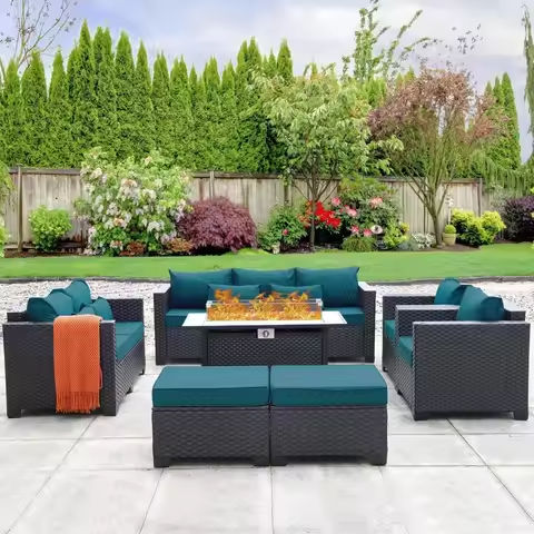 4 Piece Patio Furniture Set Small Outdoor Wicker Rattan Front Porch Bistro Set Cushioned Patio Chairs Conversation Set with Gla https://tinyurl.com/2dxemvv8